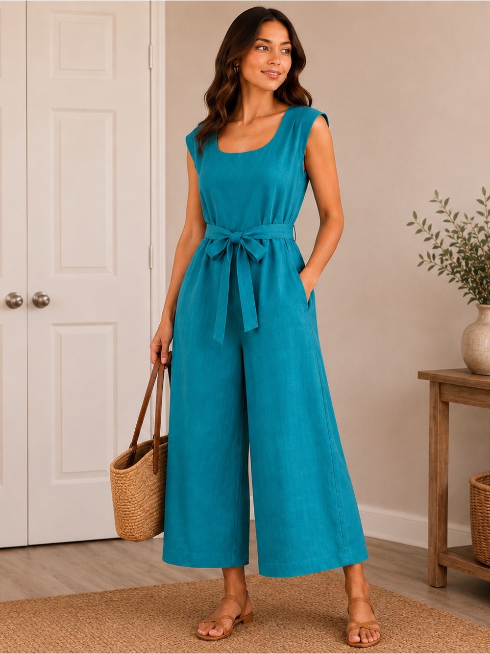 NWT NY&C Elegant Teal Jumpsuit